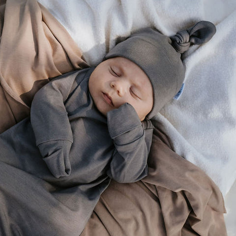 Bonnet de naissance en bambou - Grège