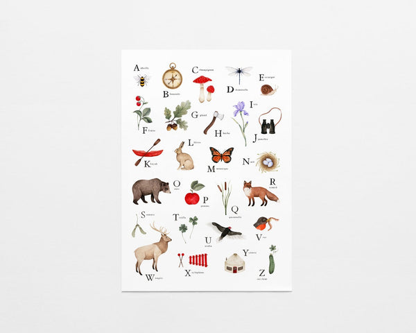 Illustration décorative - Abécédaire pour petits explorateurs