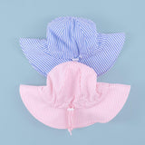 Chapeau de protection solaire Floppy - Pink Stripes
