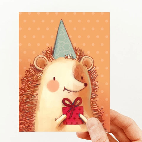 Carte de souhaits - Hérisson d'anniversaire