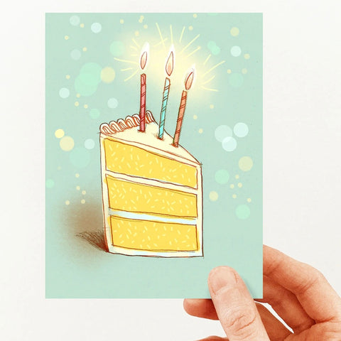 Carte de souhaits - Morceau de gâteau d’anniversaire