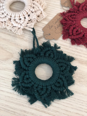 Ornement flocon décoratif - Vert
