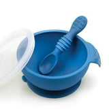 Cuillère d'apprentissage en silicone - Gumdrop Deep Blue