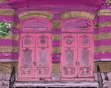 Illustration postale - Les portes roses