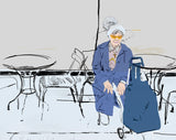 Illustration postale - Petite dame sympa
